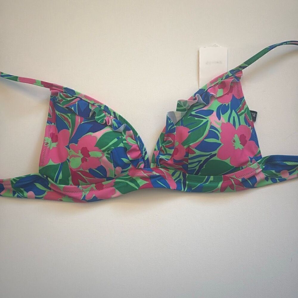 J Crew Printed french bikini top with ruffles size XS m2
